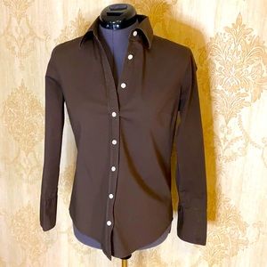 ⚓️J.Crew Brown Stretch Cotton Buttondown Shirt S